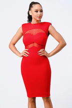 Fishnet Bodycon Midi Dress Dress La Vie Bien Fishnet Bodycon Midi Dress
