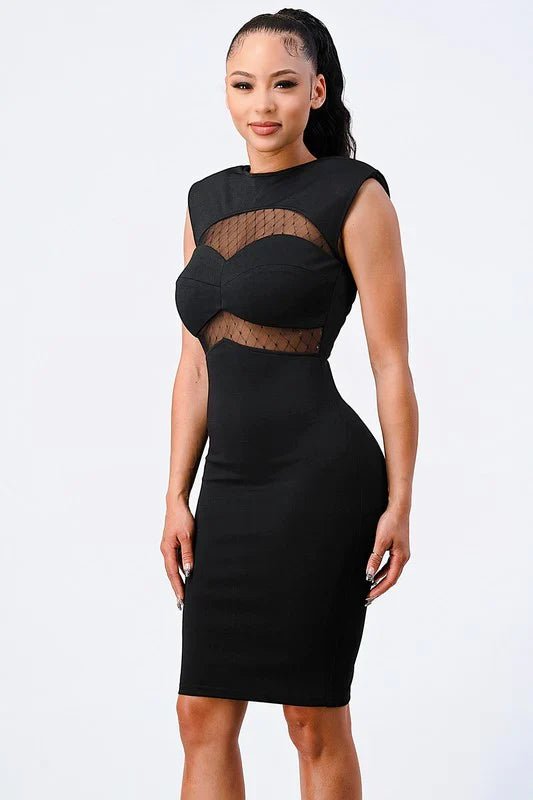 Fishnet Bodycon Midi Dress Dress La Vie Bien Fishnet Bodycon Midi Dress