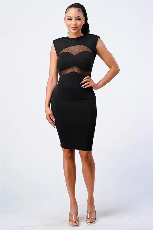 Fishnet Bodycon Midi Dress Dress La Vie Bien Fishnet Bodycon Midi Dress