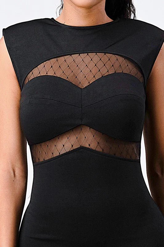 Fishnet Bodycon Midi Dress Dress La Vie Bien Fishnet Bodycon Midi Dress
