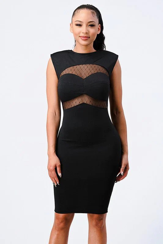 Fishnet Bodycon Midi Dress Dress La Vie Bien Fishnet Bodycon Midi Dress
