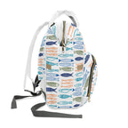 Fishy Sardines Diaper Backpack, Multifunctional Baby Bag with Insulated Bottle Pockets Bags La Vie Bien Fishy Sardines Diaper Backpack, Multifunctional Baby Bag with Insulated Bottle Pockets