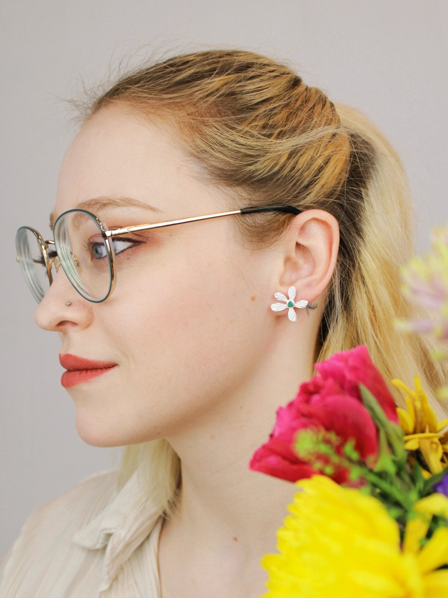 Five Petal Wild Flower Earrings by Ash & Rose