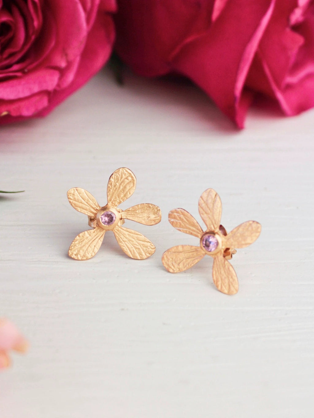 Five Petal Wild Flower Earrings by Ash & Rose