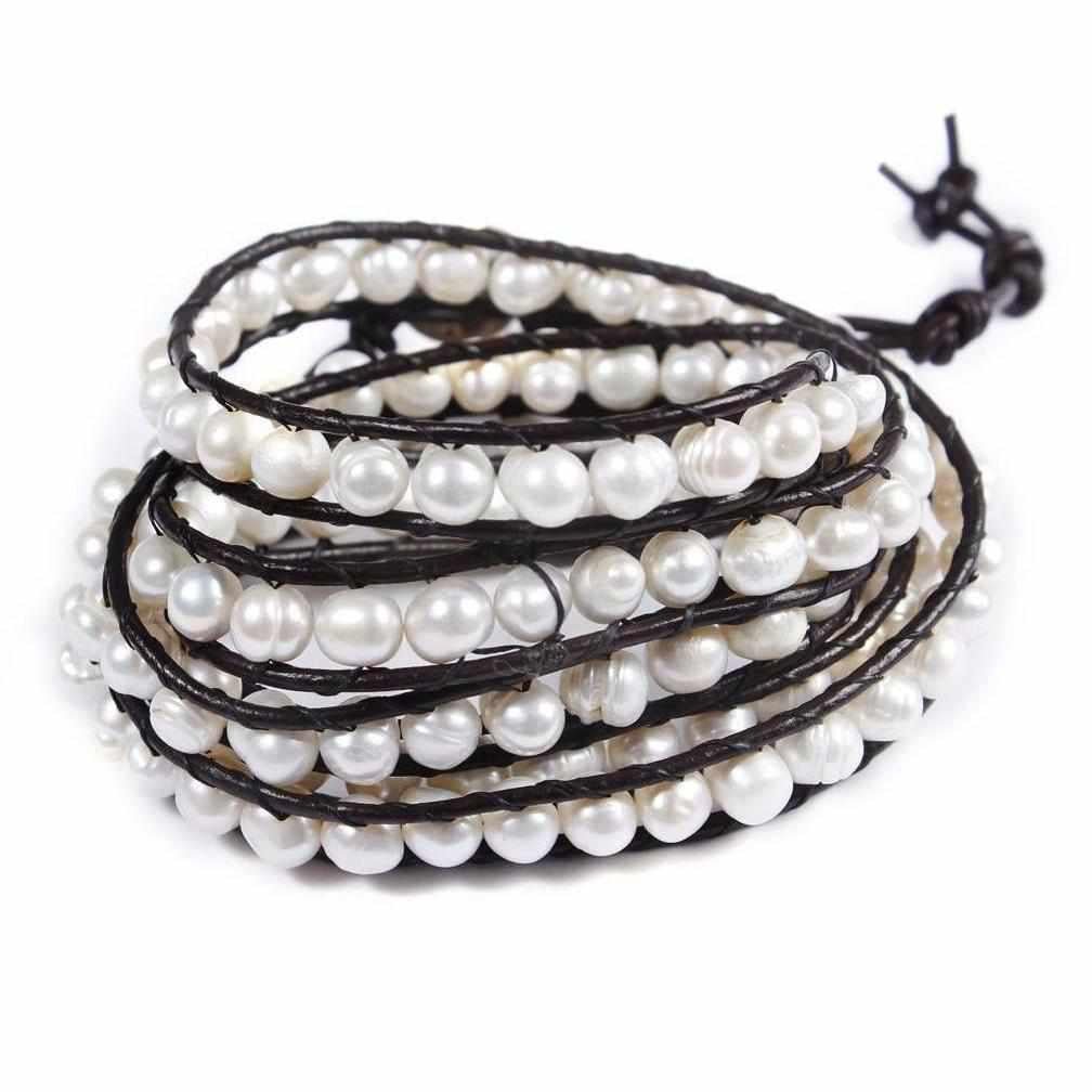 Five Wrap Leather Bracelet - Thailand Jewelry La Vie Bien Five Wrap Leather Bracelet - Thailand