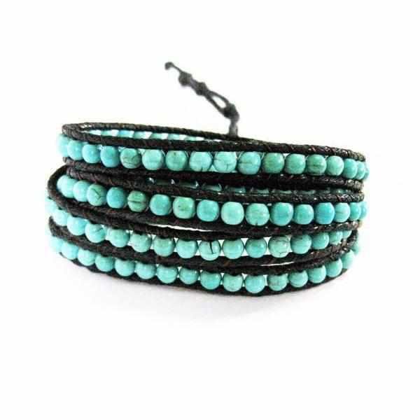 Five Wrap Leather Bracelet - Thailand Jewelry La Vie Bien Five Wrap Leather Bracelet - Thailand