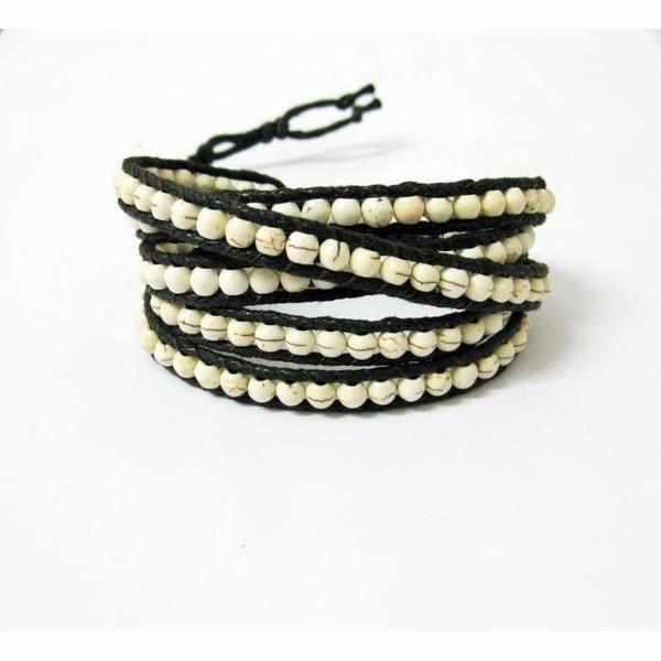 Five Wrap Leather Bracelet - Thailand Jewelry La Vie Bien Five Wrap Leather Bracelet - Thailand