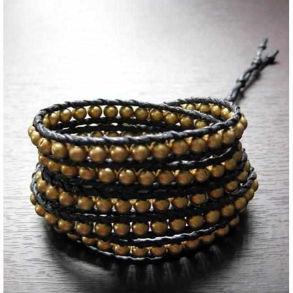 Five Wrap Leather Bracelet - Thailand Jewelry La Vie Bien Five Wrap Leather Bracelet - Thailand