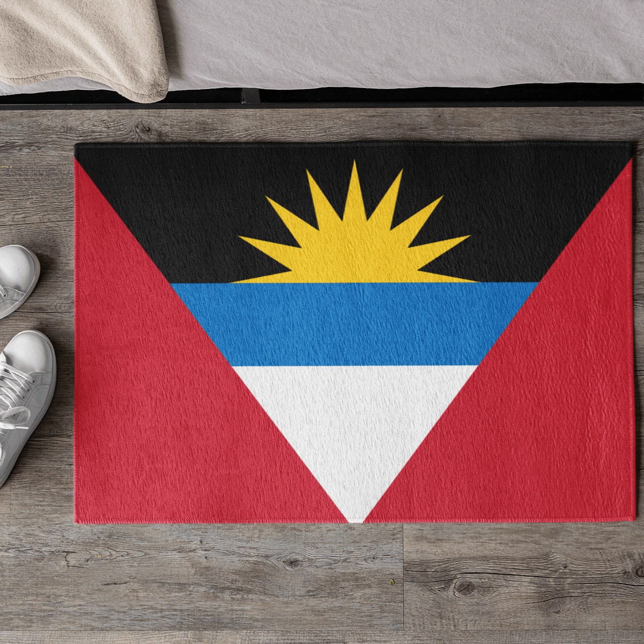 Flag Of Antigua and Barbuda Outdoor Non - Slip Door Mat | Saint John's | Antiguan Liberta | 24"x36" Home Decor La Vie Bien Flag Of Antigua and Barbuda Outdoor Non - Slip Door Mat | Saint John's | Antiguan Liberta | 24"x36"