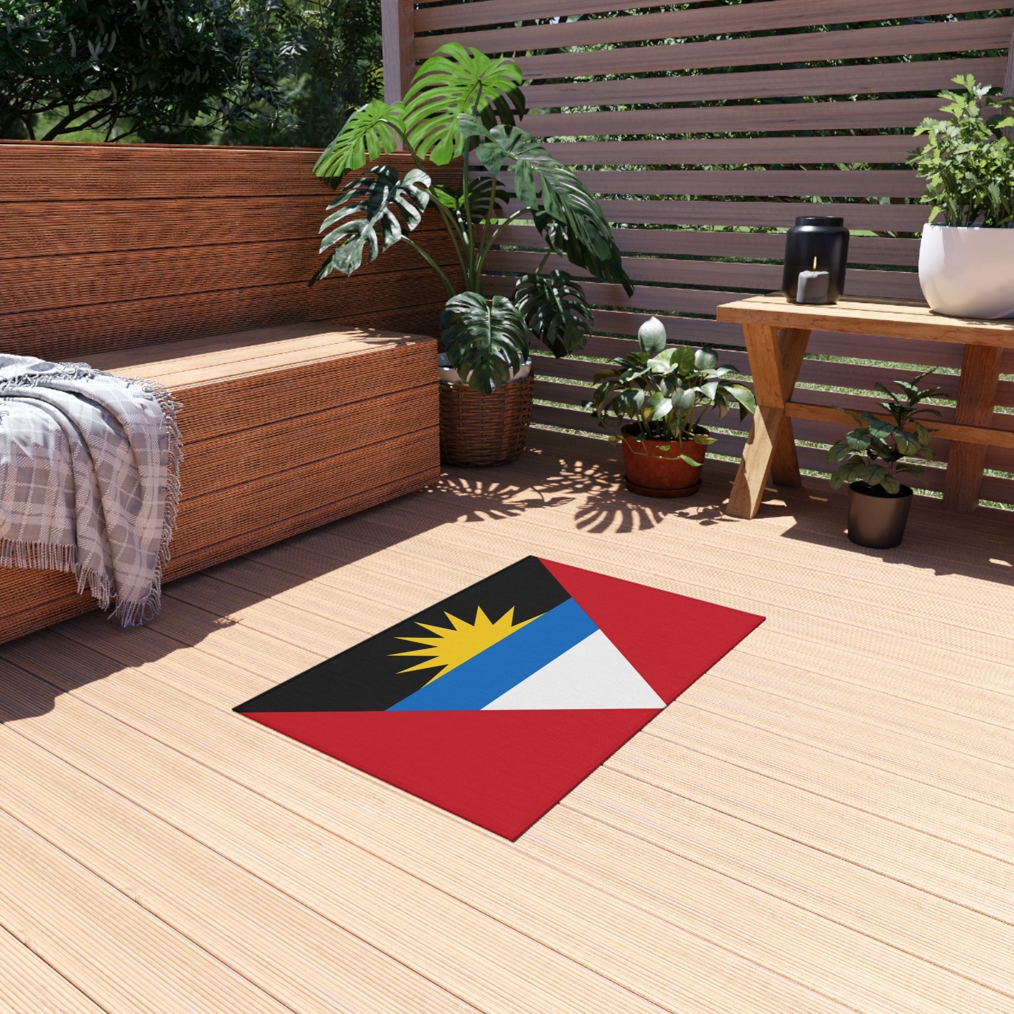 Flag Of Antigua and Barbuda Outdoor Non - Slip Door Mat | Saint John's | Antiguan Liberta | 24"x36" Home Decor La Vie Bien Flag Of Antigua and Barbuda Outdoor Non - Slip Door Mat | Saint John's | Antiguan Liberta | 24"x36"