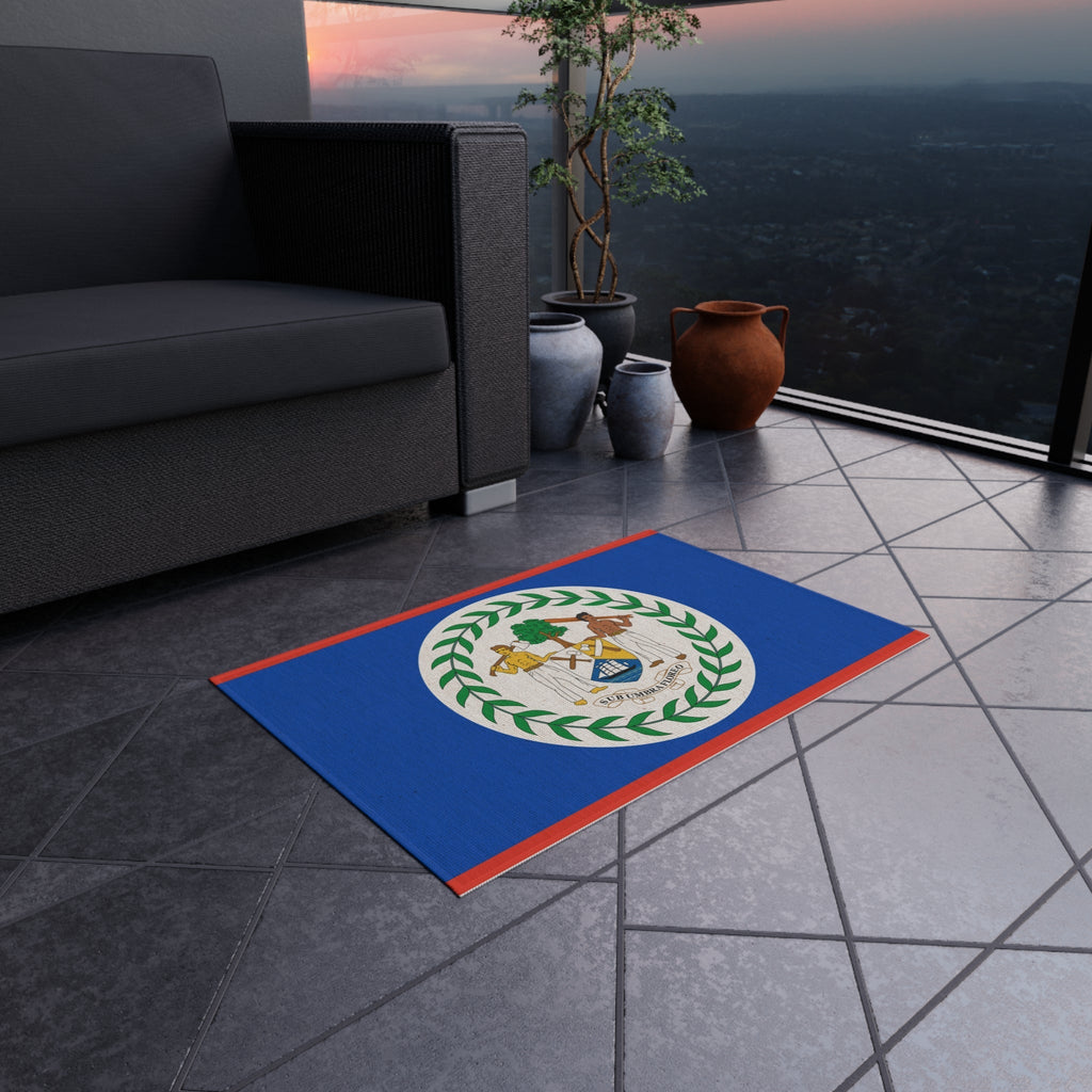 Flag Of Belize Outdoor Non - Slip Door Mat | San Ignacio | Orange Walk | Belmopan | 24"x36" Home Decor La Vie Bien Flag Of Belize Outdoor Non - Slip Door Mat | San Ignacio | Orange Walk | Belmopan | 24"x36"