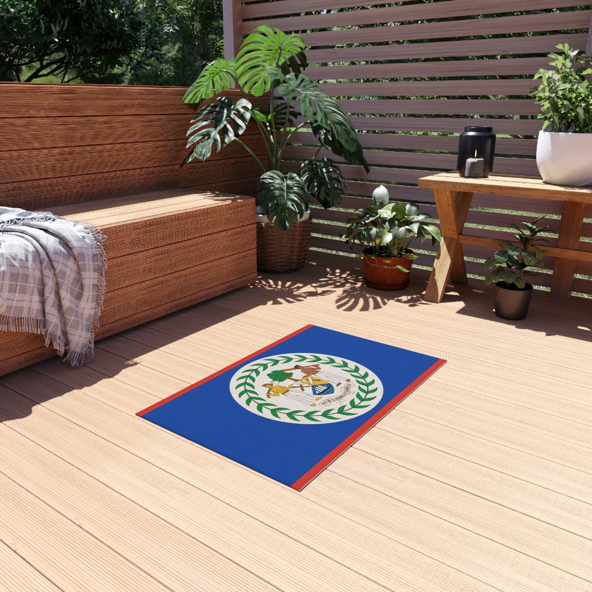Flag Of Belize Outdoor Non - Slip Door Mat | San Ignacio | Orange Walk | Belmopan | 24"x36" Home Decor La Vie Bien Flag Of Belize Outdoor Non - Slip Door Mat | San Ignacio | Orange Walk | Belmopan | 24"x36"