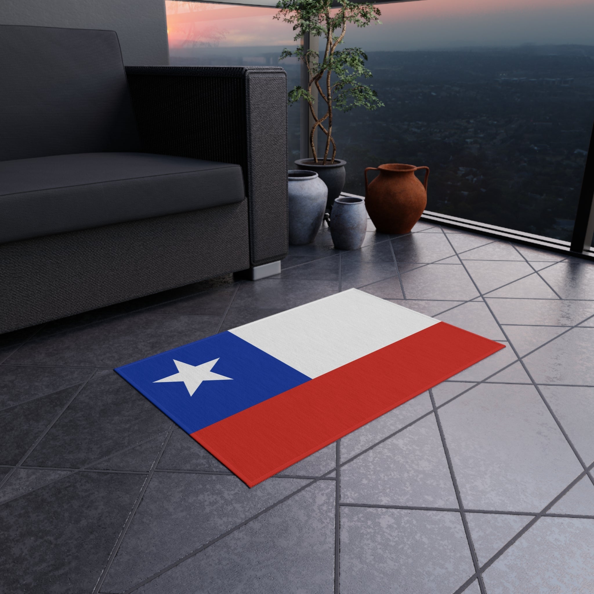 Flag Of Chile Outdoor Non - Slip Door Mat | Santiago | Puente Alto | Antofagasta | Gift for Chileans | 24"x36" Home Decor La Vie Bien Flag Of Chile Outdoor Non - Slip Door Mat | Santiago | Puente Alto | Antofagasta | Gift for Chileans | 24"x36"
