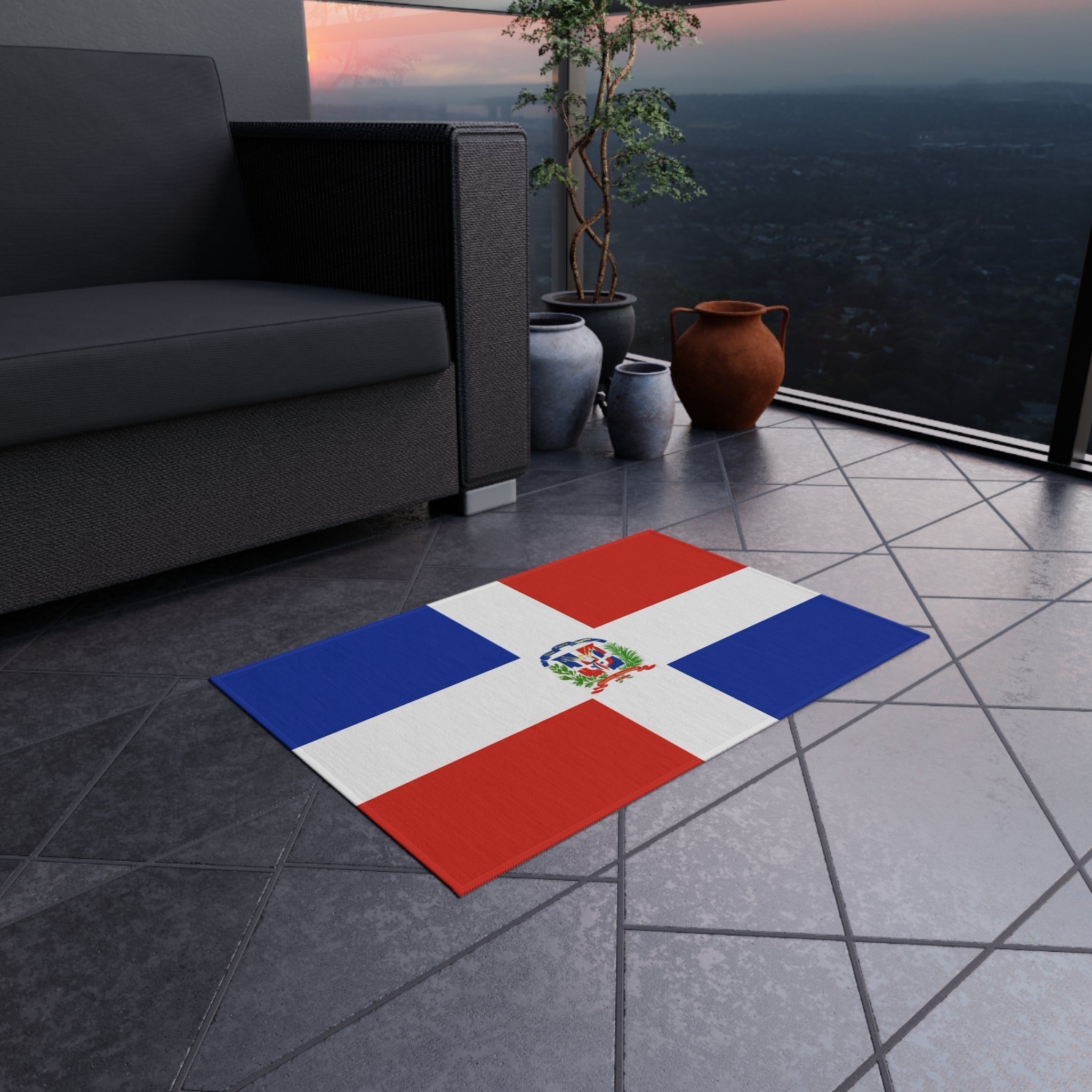 Flag Of Dominican Republic Outdoor Non - Slip Door Mat | Copa America | 24"x36" Home Decor La Vie Bien Flag Of Dominican Republic Outdoor Non - Slip Door Mat | Copa America | 24"x36"