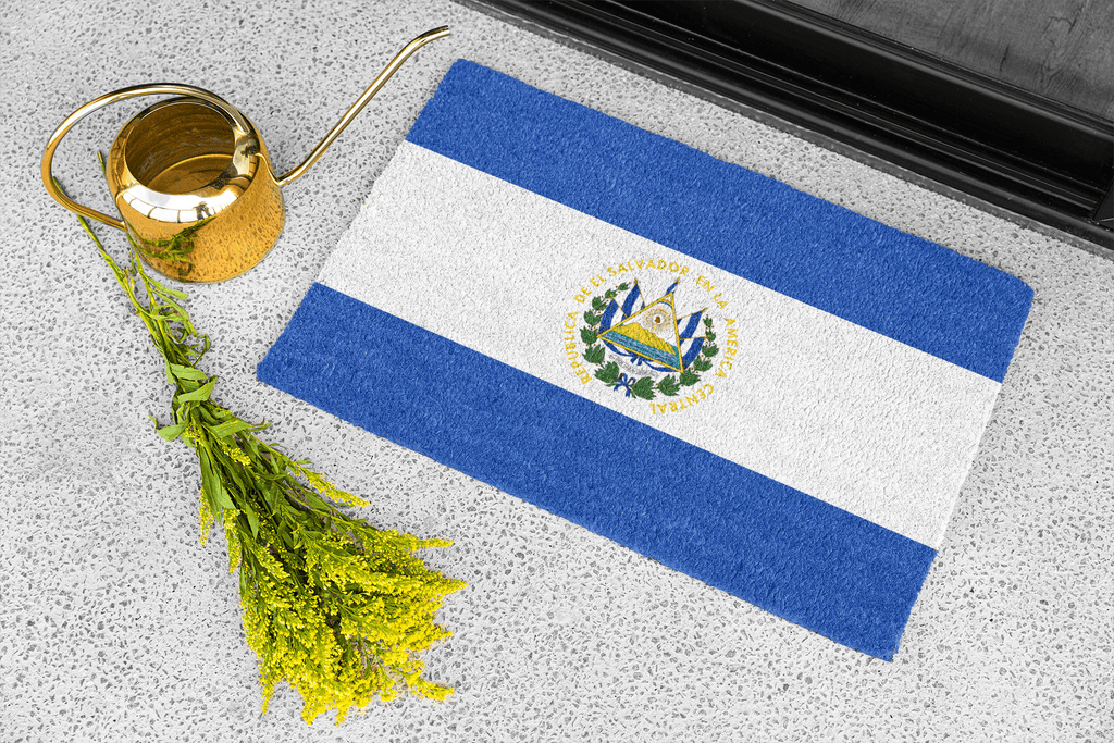 Flag Of El Salvador Outdoor Non - Slip Door Mat | San Salvador | Soyapango | Santa Ana | 24"x36" Home Decor La Vie Bien Flag Of El Salvador Outdoor Non - Slip Door Mat | San Salvador | Soyapango | Santa Ana | 24"x36"
