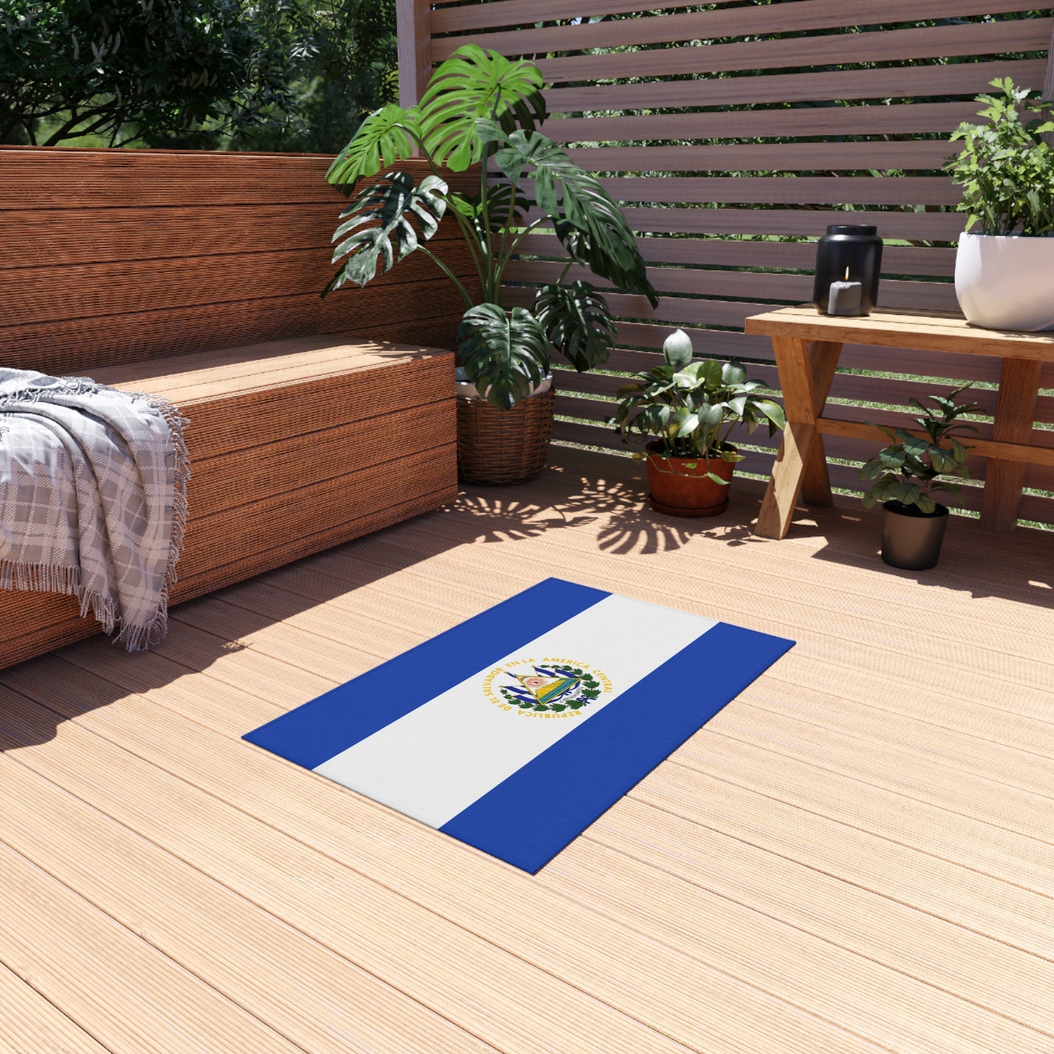 Flag Of El Salvador Outdoor Non - Slip Door Mat | San Salvador | Soyapango | Santa Ana | 24"x36" Home Decor La Vie Bien Flag Of El Salvador Outdoor Non - Slip Door Mat | San Salvador | Soyapango | Santa Ana | 24"x36"