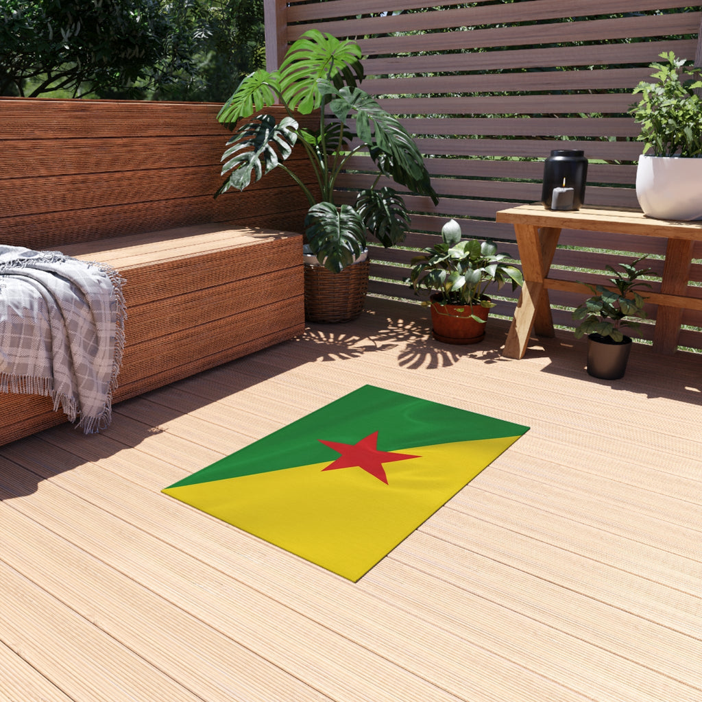Flag Of French Guiana Outdoor Non - Slip Door Mat | Cayenne | Matoury | Kourou | Gift for French Guianans | 24"x36" Home Decor La Vie Bien Flag Of French Guiana Outdoor Non - Slip Door Mat | Cayenne | Matoury | Kourou | Gift for French Guianans | 24"x36"