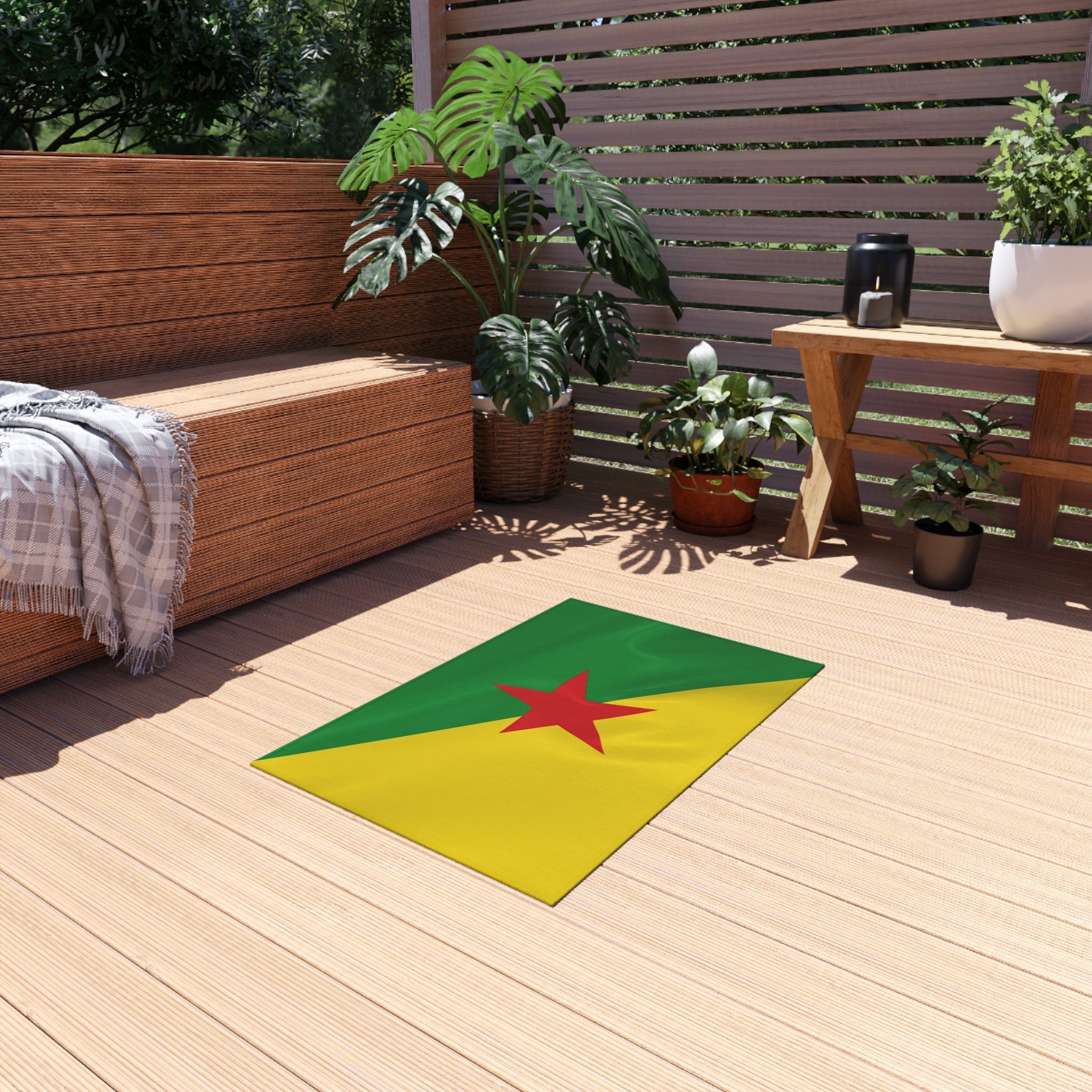 Flag Of French Guiana Outdoor Non - Slip Door Mat | Cayenne | Matoury | Kourou | Gift for French Guianans | 24"x36" Home Decor La Vie Bien Flag Of French Guiana Outdoor Non - Slip Door Mat | Cayenne | Matoury | Kourou | Gift for French Guianans | 24"x36"