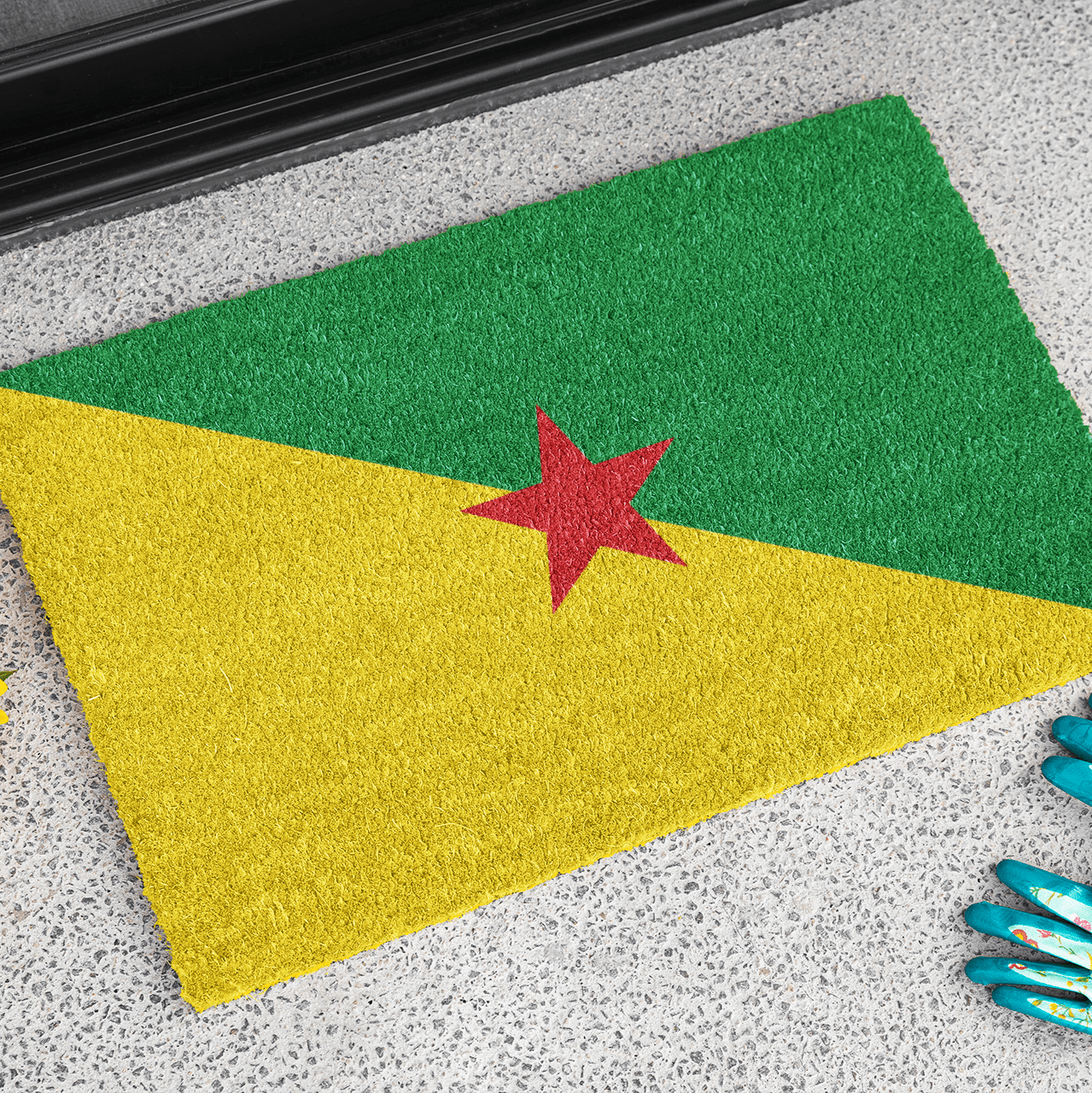Flag Of French Guiana Outdoor Non - Slip Door Mat | Cayenne | Matoury | Kourou | Gift for French Guianans | 24"x36" Home Decor La Vie Bien Flag Of French Guiana Outdoor Non - Slip Door Mat | Cayenne | Matoury | Kourou | Gift for French Guianans | 24"x36"