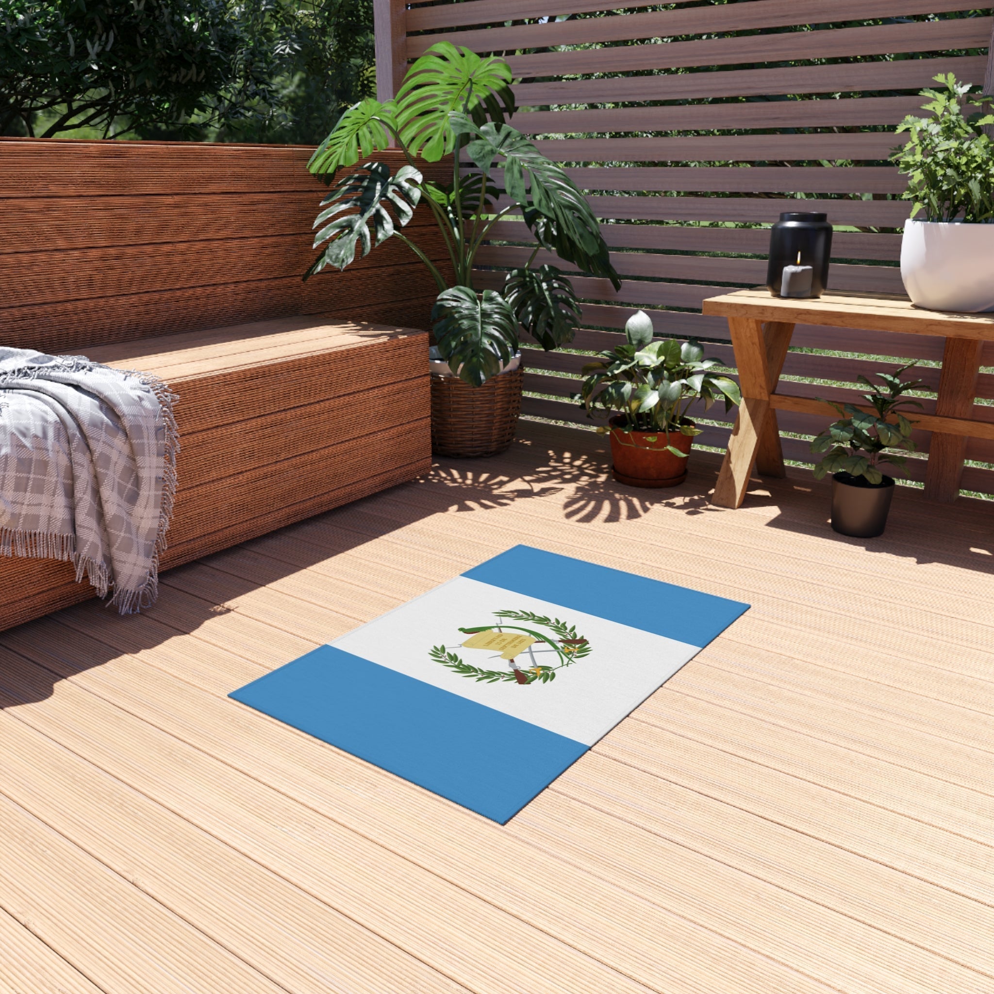Flag Of Guatemala Outdoor Non - Slip Door Mat | Villa Nueva | Mixco | Coban | Chapin | 24"x36" Home Decor La Vie Bien Flag Of Guatemala Outdoor Non - Slip Door Mat | Villa Nueva | Mixco | Coban | Chapin | 24"x36"