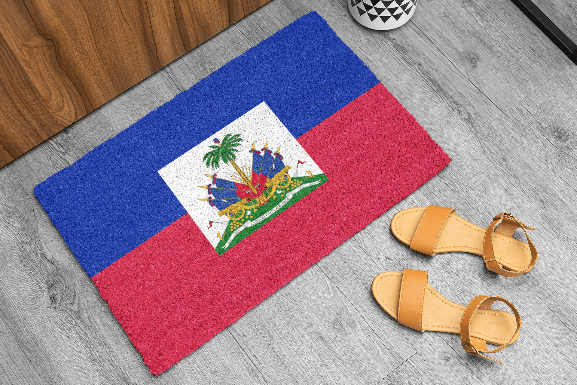 Flag Of Haiti Outdoor Non - Slip Door Mat | Port - Au - Prince | Carrefour | Delmas 73 | 24"x36" Home Decor La Vie Bien Flag Of Haiti Outdoor Non - Slip Door Mat | Port - Au - Prince | Carrefour | Delmas 73 | 24"x36"