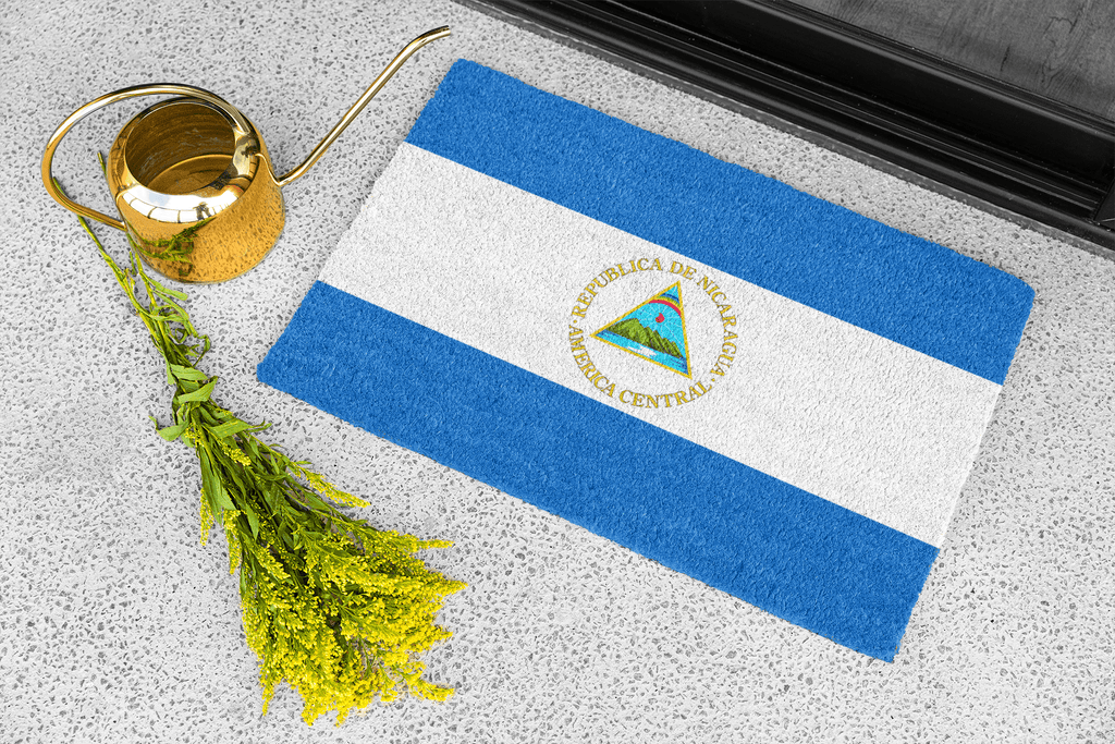 Flag Of Nicaragua Outdoor Non-Slip Door Mat | Managua | León | Tipitapa | Gift for Nicaraguans | 24"x36" Home Decor La Vie Bien Flag Of Nicaragua Outdoor Non-Slip Door Mat | Managua | León | Tipitapa | Gift for Nicaraguans | 24"x36"