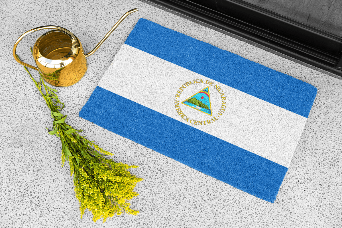 Flag Of Nicaragua Outdoor Non-Slip Door Mat | Managua | León | Tipitapa | Gift for Nicaraguans | 24"x36" Home Decor La Vie Bien Flag Of Nicaragua Outdoor Non-Slip Door Mat | Managua | León | Tipitapa | Gift for Nicaraguans | 24"x36"