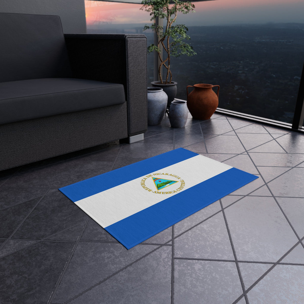 Flag Of Nicaragua Outdoor Non-Slip Door Mat | Managua | León | Tipitapa | Gift for Nicaraguans | 24"x36" Home Decor La Vie Bien Flag Of Nicaragua Outdoor Non-Slip Door Mat | Managua | León | Tipitapa | Gift for Nicaraguans | 24"x36"