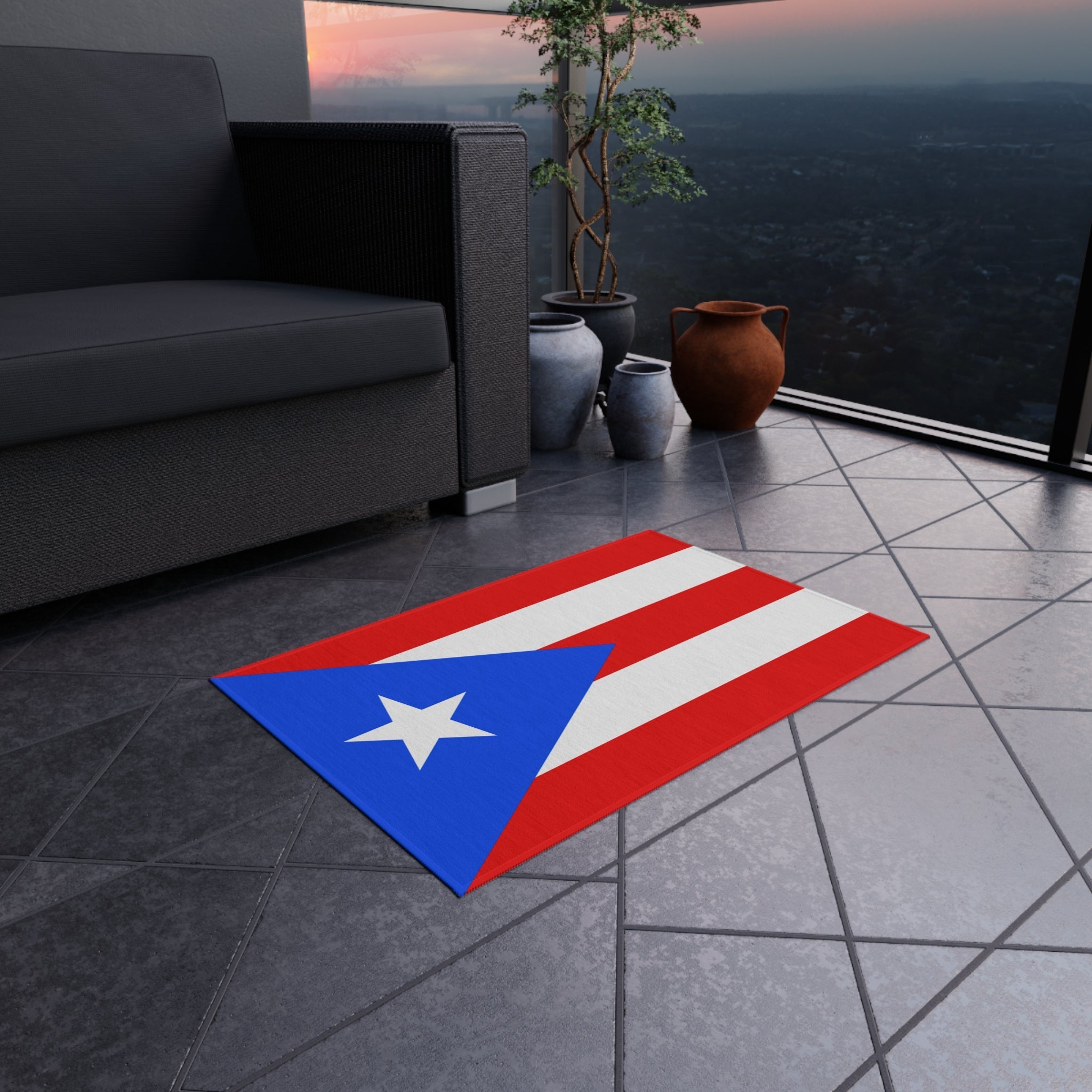 Flag Of Puerto Rico Outdoor Non - Slip Door Mat | Copa America | 24"x36" Home Decor La Vie Bien Flag Of Puerto Rico Outdoor Non - Slip Door Mat | Copa America | 24"x36"