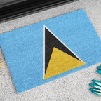 Flag Of Saint Lucia Outdoor Non - Slip Door Mat | St. Lucia Gros Islet | Castries | Dennery | 24"x36" Home Decor La Vie Bien Flag Of Saint Lucia Outdoor Non - Slip Door Mat | St. Lucia Gros Islet | Castries | Dennery | 24"x36"