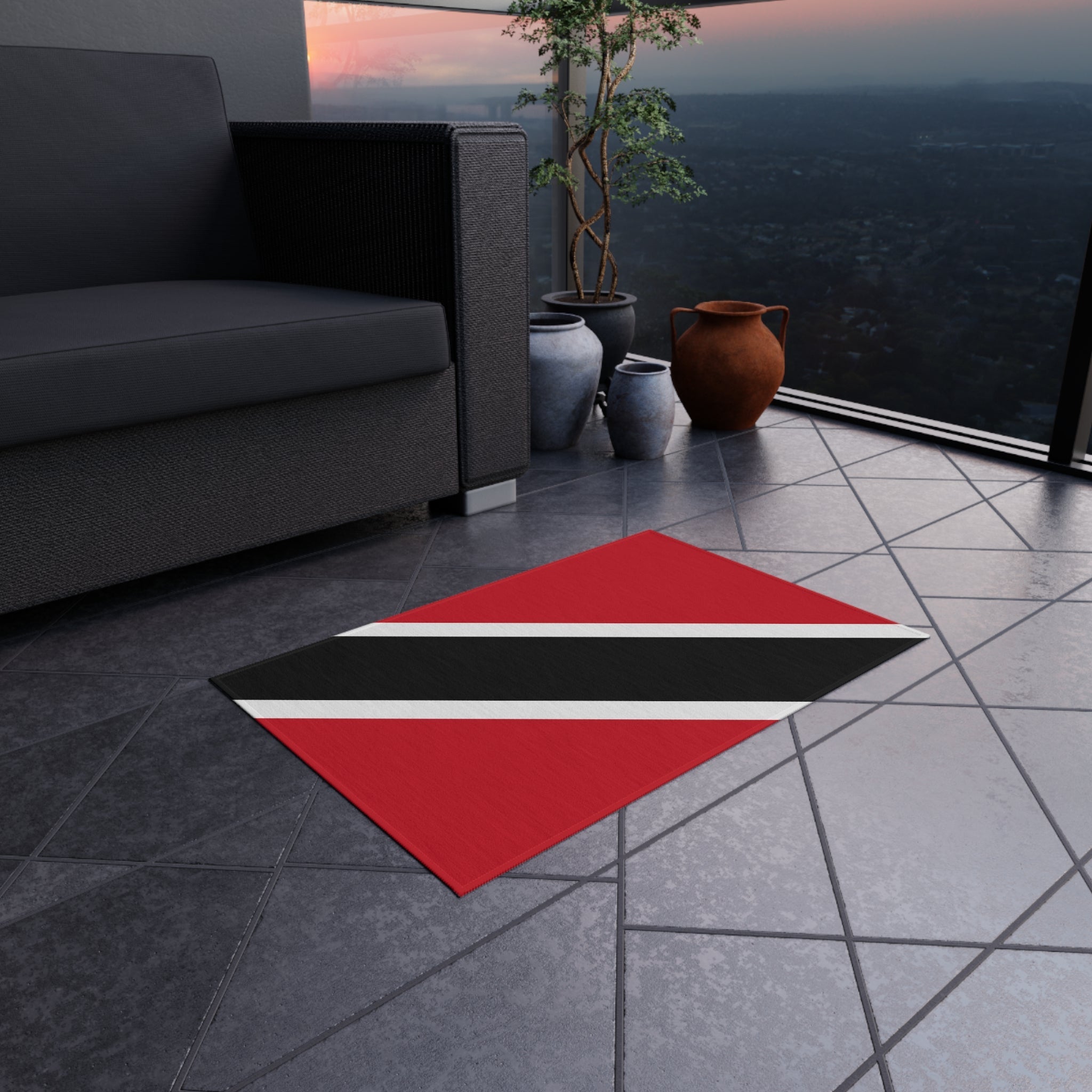 Flag Of Trinidad and Tobago Outdoor Non - Slip Door Mat | Chaguanas | San Fernando | 24"x36" Home Decor La Vie Bien Flag Of Trinidad and Tobago Outdoor Non - Slip Door Mat | Chaguanas | San Fernando | 24"x36"