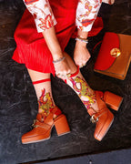 Flaming Cheetah Sheer Crew Sock by Sock Candy