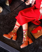 Flaming Cheetah Sheer Crew Sock by Sock Candy