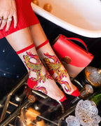 Flaming Cheetah Sheer Crew Sock by Sock Candy