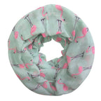 Flamingo Infinity Scarf in Mint and Pink | Lightweight Circle Scarf by The Bullish Store