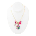 Flamingo Pink Agate Golden Pendant Necklace Necklaces La Vie Bien Flamingo Pink Agate Golden Pendant Necklace