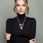 Flamingo Pink Agate Golden Pendant Necklace Necklaces La Vie Bien Flamingo Pink Agate Golden Pendant Necklace