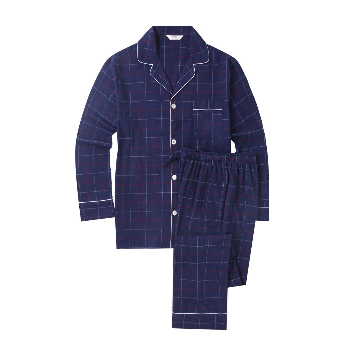 Flannel People Mens 100% Cotton Flannel Pajama Set with Pant Pockets & Drawstring pajama-sets La Vie Bien Flannel People Mens 100% Cotton Flannel Pajama Set with Pant Pockets & Drawstring