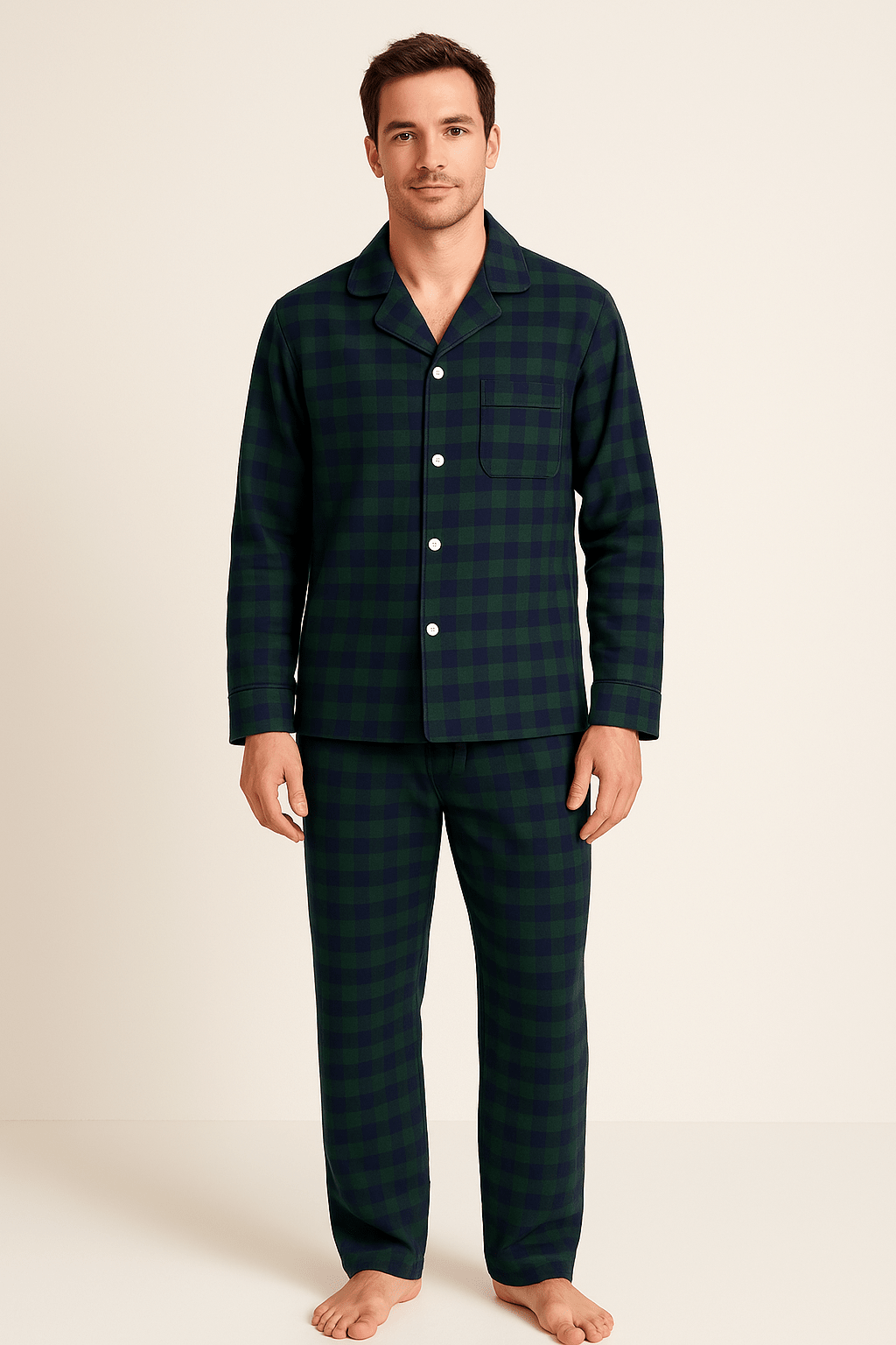 Flannel People Mens 100% Cotton Flannel Pajama Set with Pant Pockets & Drawstring pajama-sets La Vie Bien Flannel People Mens 100% Cotton Flannel Pajama Set with Pant Pockets & Drawstring