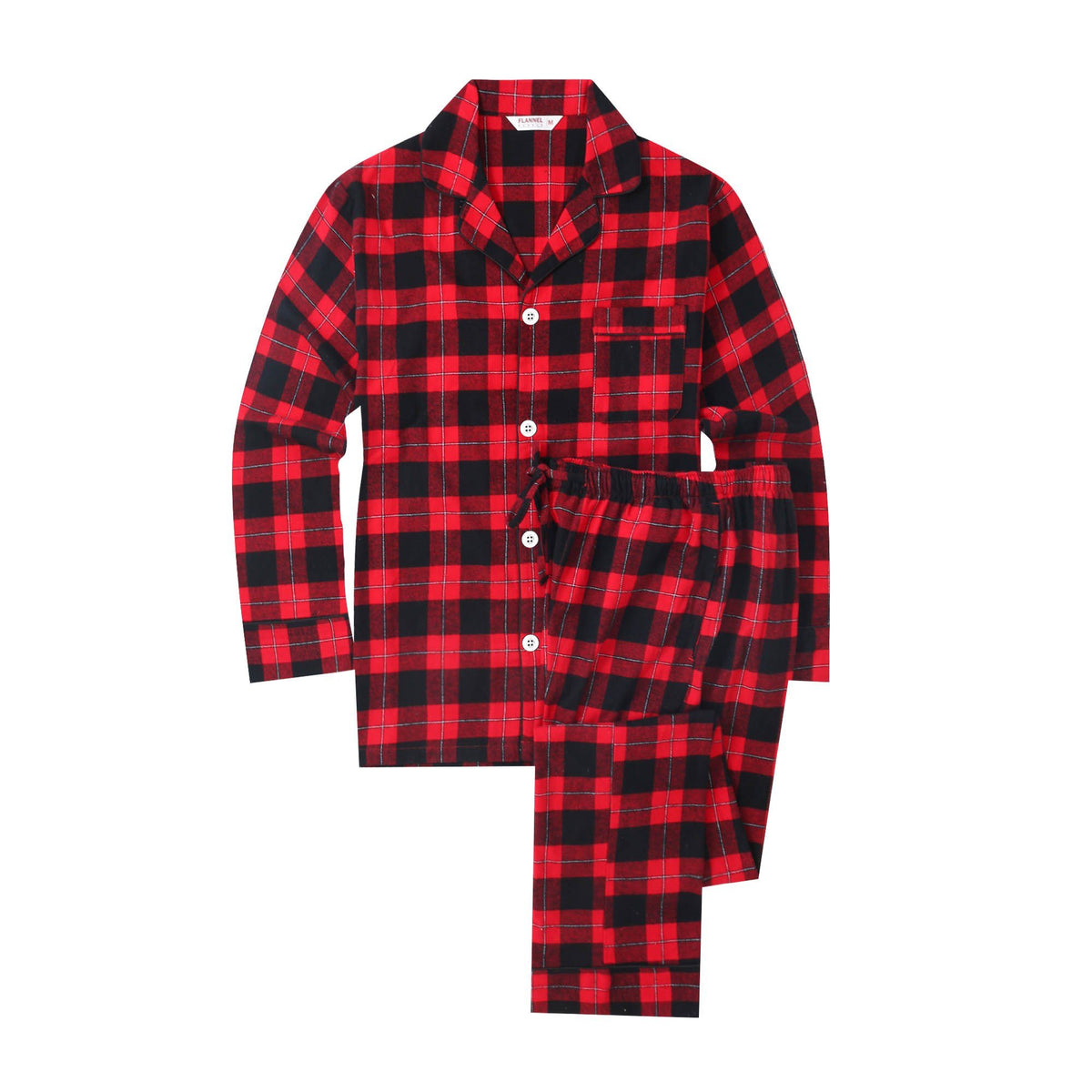 Flannel People Mens 100% Cotton Flannel Pajama Set with Pant Pockets & Drawstring pajama-sets La Vie Bien Flannel People Mens 100% Cotton Flannel Pajama Set with Pant Pockets & Drawstring