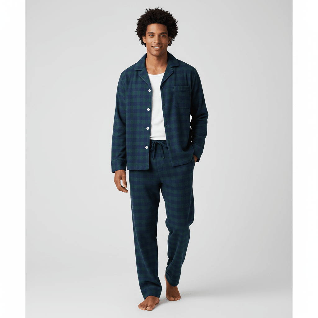 Flannel People Mens 100% Cotton Flannel Pajama Set with Pant Pockets & Drawstring pajama-sets La Vie Bien Flannel People Mens 100% Cotton Flannel Pajama Set with Pant Pockets & Drawstring
