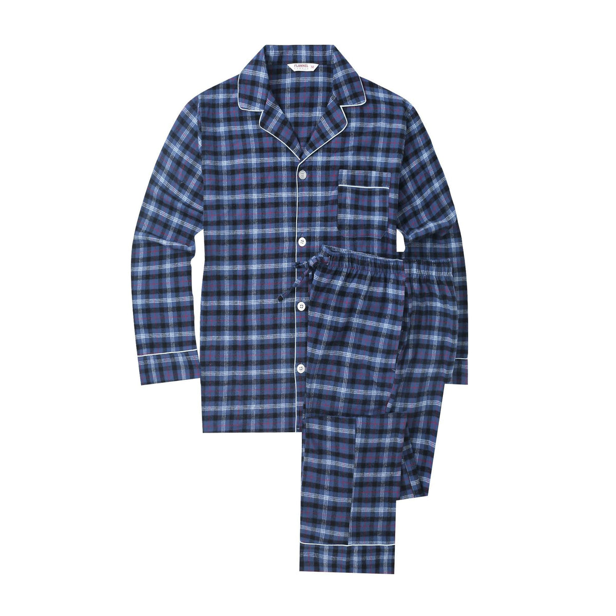 Flannel People Mens 100% Cotton Flannel Pajama Set with Pant Pockets & Drawstring pajama-sets La Vie Bien Flannel People Mens 100% Cotton Flannel Pajama Set with Pant Pockets & Drawstring