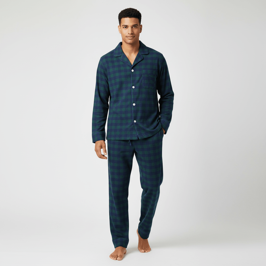 Flannel People Mens 100% Cotton Flannel Pajama Set with Pant Pockets & Drawstring pajama-sets La Vie Bien Flannel People Mens 100% Cotton Flannel Pajama Set with Pant Pockets & Drawstring