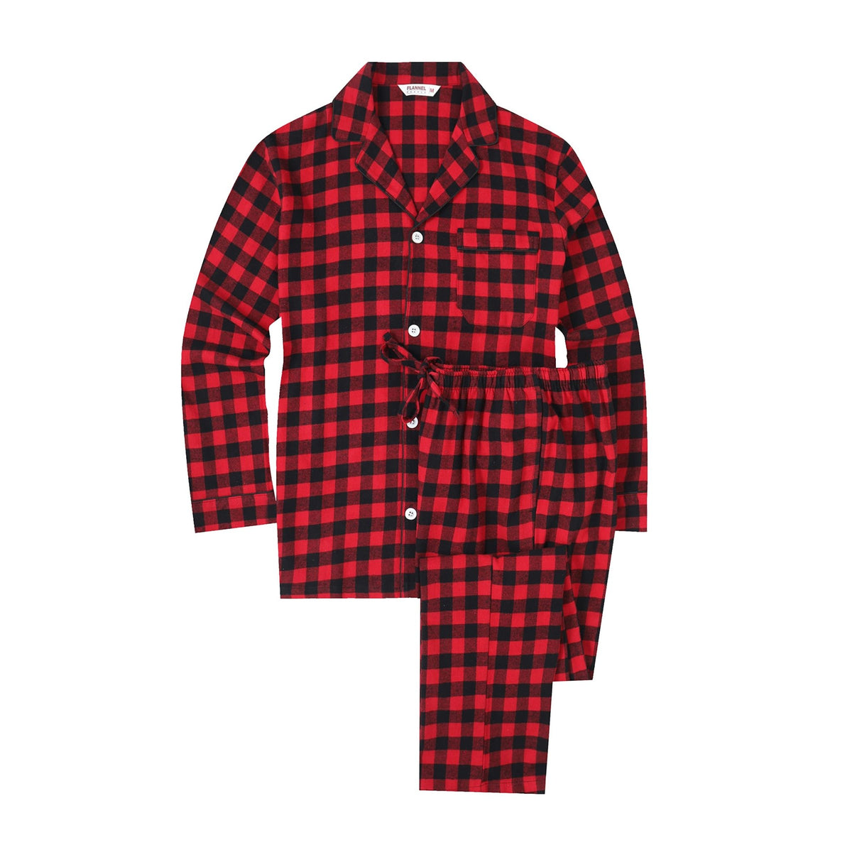 Flannel People Mens 100% Cotton Flannel Pajama Set with Pant Pockets & Drawstring pajama-sets La Vie Bien Flannel People Mens 100% Cotton Flannel Pajama Set with Pant Pockets & Drawstring
