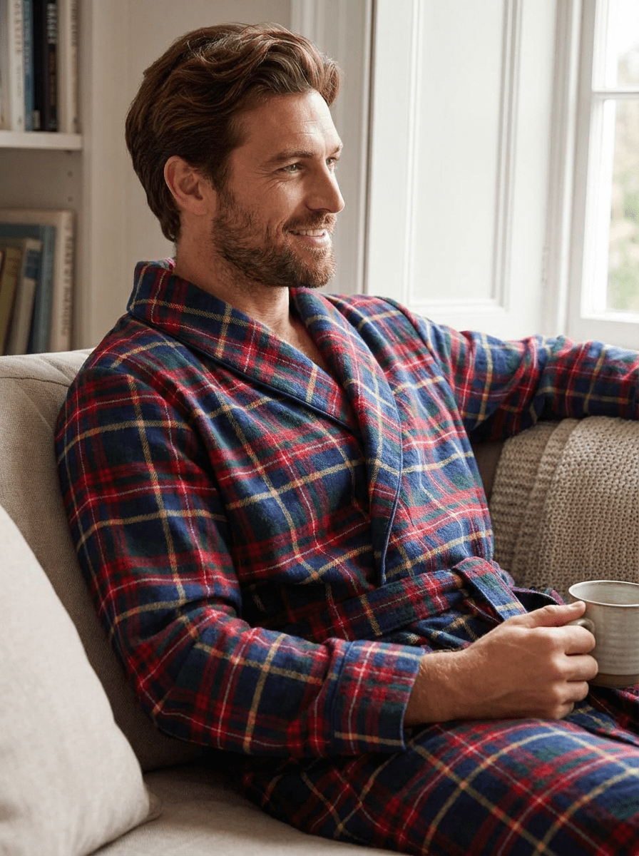 Flannel People Men's Flannel Robe bathrobes La Vie Bien Flannel People Men's Flannel Robe