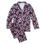 Flannel People Women Pajamas Set - 100% Cotton Flannel Pajamas Women Warm PJs Set - Magnolia - Navy-Red pajama-sets La Vie Bien Flannel People Women Pajamas Set - 100% Cotton Flannel Pajamas Women Warm PJs Set - Magnolia - Navy-Red