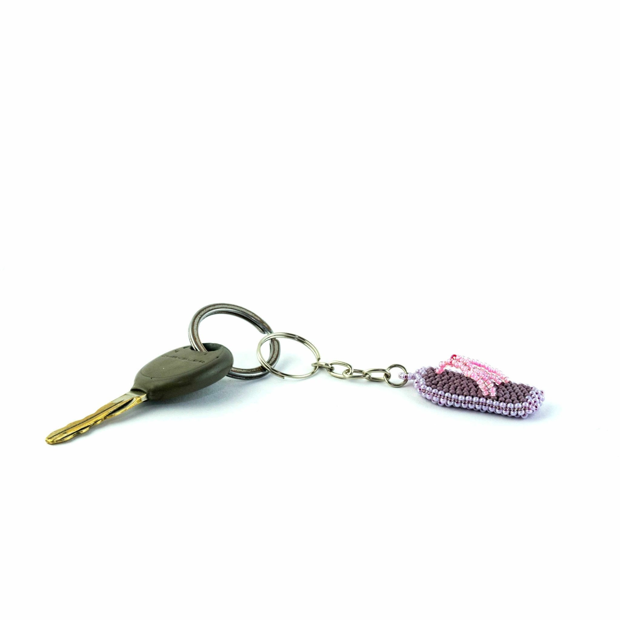 Flip Flop Seed Bead Keychain - Mexico Keychains La Vie Bien Flip Flop Seed Bead Keychain - Mexico