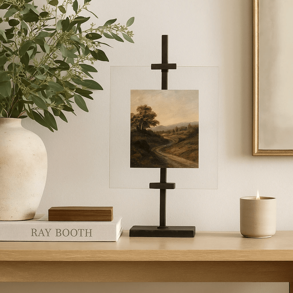 Floating 8x10 Picture Frame with Metal Stand by White Cliff Studio