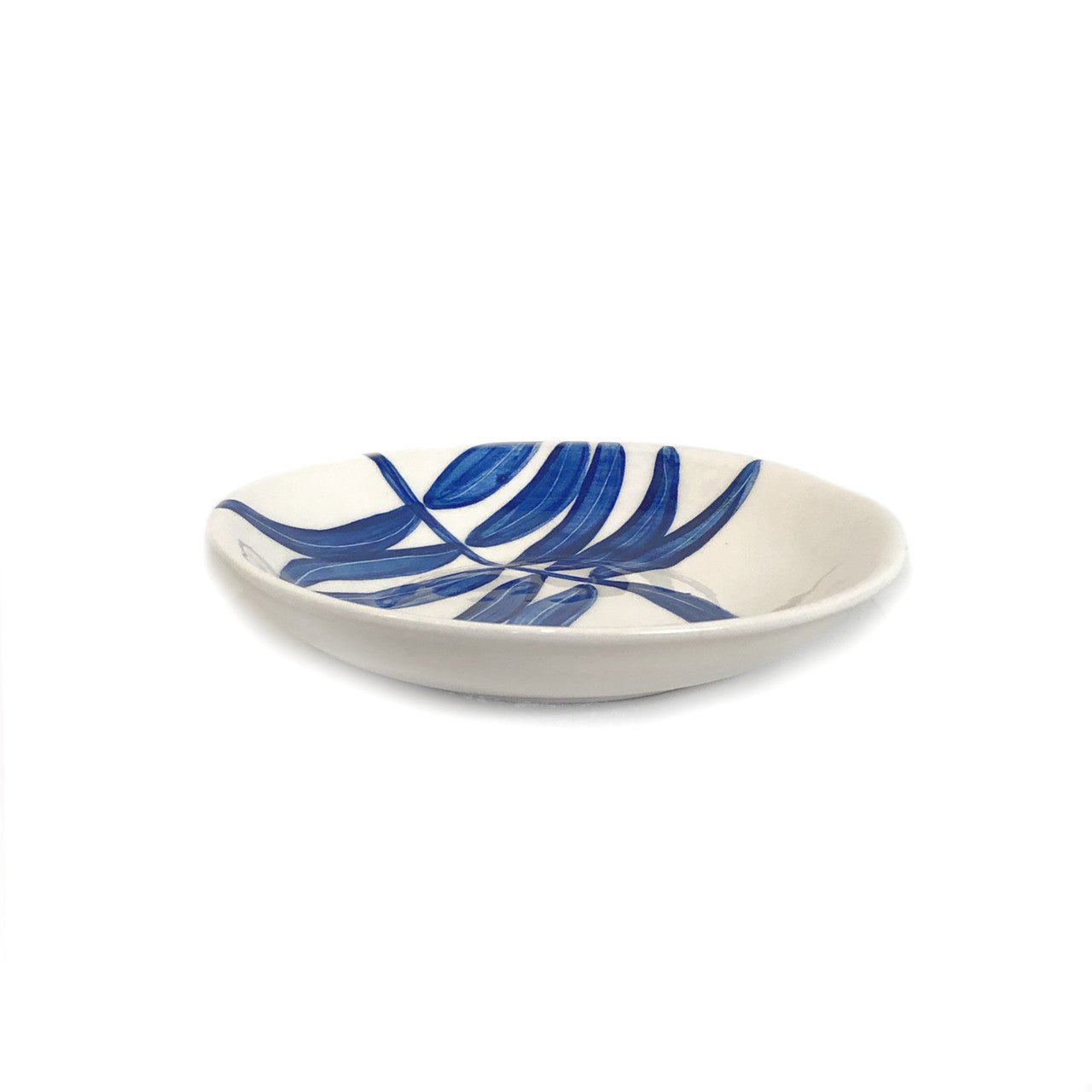 Floating Leaves Dessert Plate - Blue La Vie Bien Floating Leaves Dessert Plate - Blue