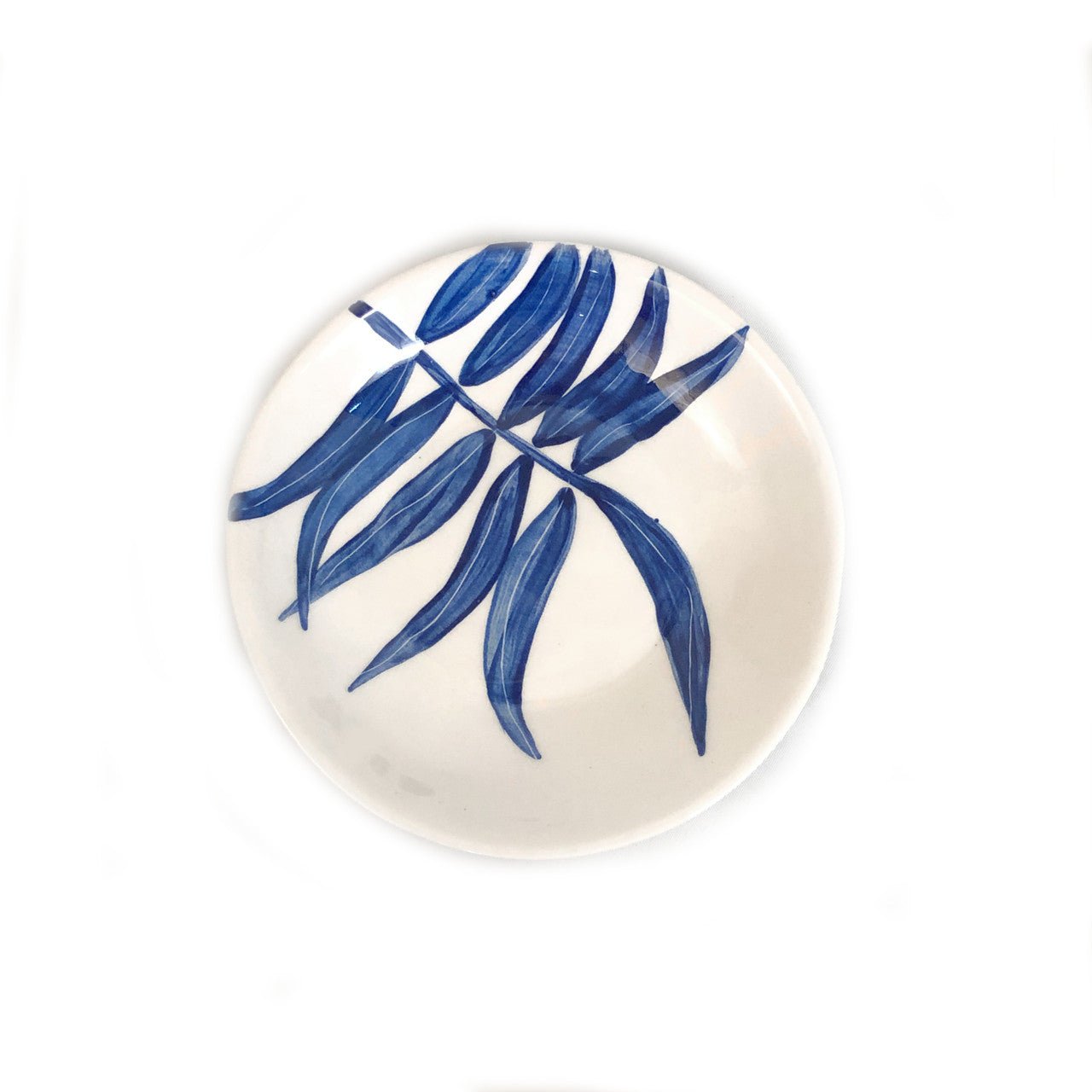 Floating Leaves Dessert Plate - Blue La Vie Bien Floating Leaves Dessert Plate - Blue